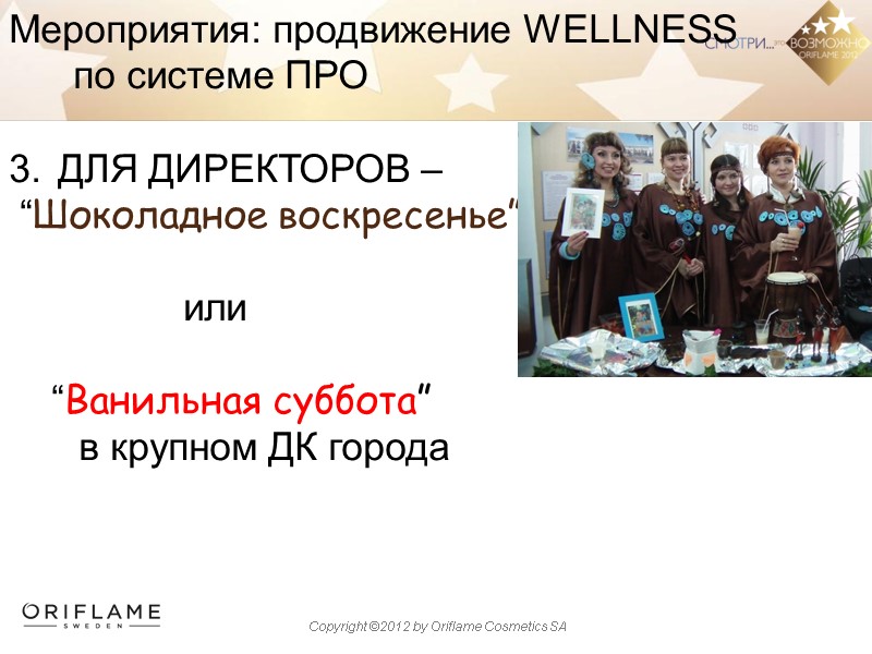 Мероприятия: продвижение WELLNESS        по системе ПРО 